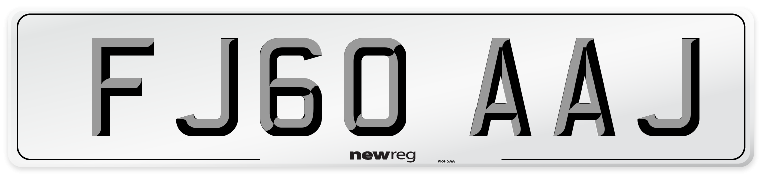 FJ60 AAJ Number Plate from New Reg